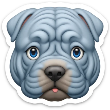 Grey blue shar pei blue eyes sticker