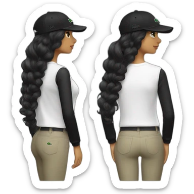Lacoste bag latin girl with black lacoste cap sticker