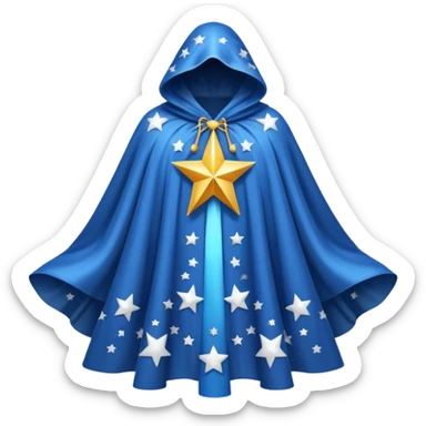 a fantasy  magic, white color with star pattern cloak sticker