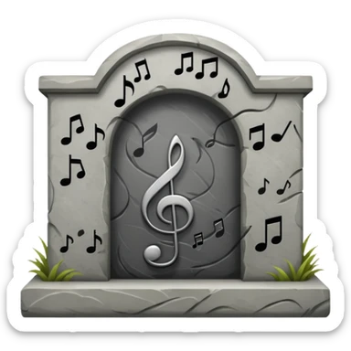 grave with music noteS sticker