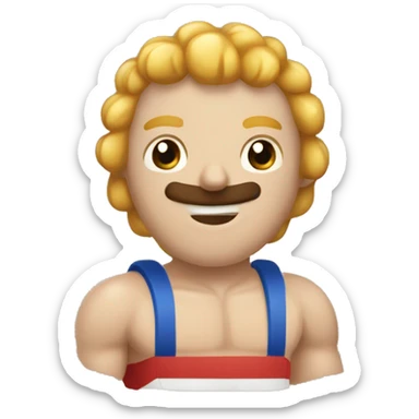 Boxeador con equipo pelado sticker