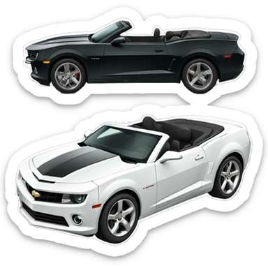A white convertible Camaro  sticker