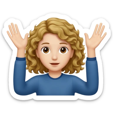 I am innocent hands up it was not me wavy hair sticker