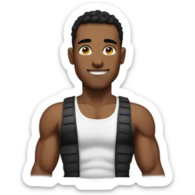 muscular boys in tank tops sticker