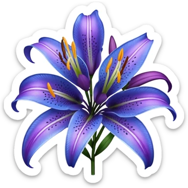 Blue and Purple Stargazer Lilies sticker