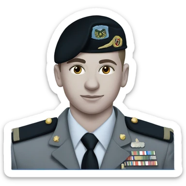 military uniformed boy portrait sticker