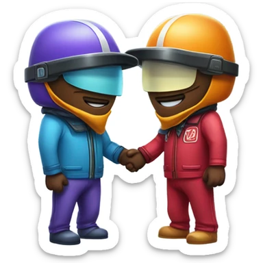 Two among us imposters kissing sticker