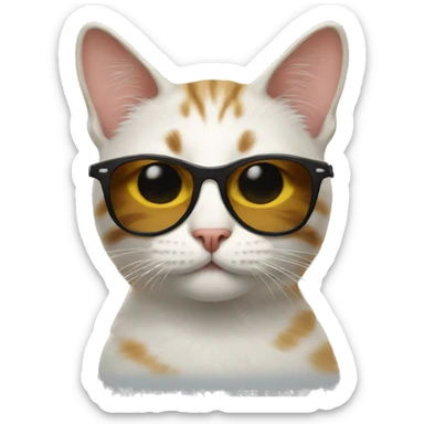 Cat with sunglasses sticker