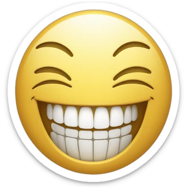 smile face with a gold teeth sticker