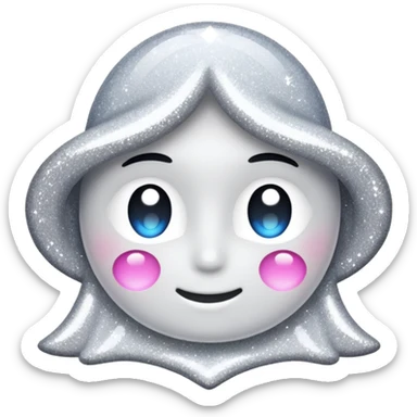 white glory glitter sticker