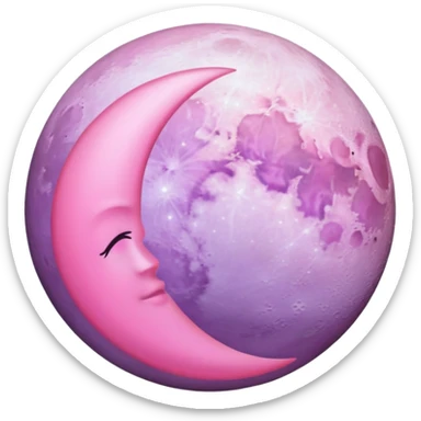 Light purple pink moon sticker