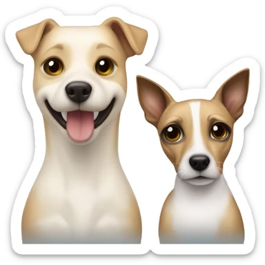 Two Jack Russell and a Siamese cat when and a girl with blond hair sticker