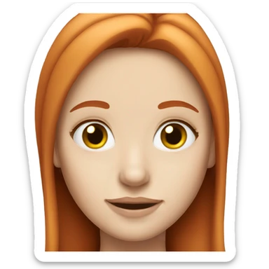 White redhead girl sticker