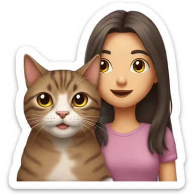 cat and girl sticker