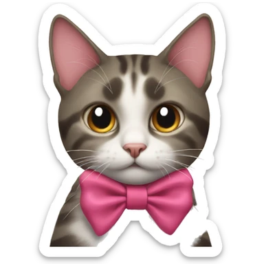 cat with a bow sticker