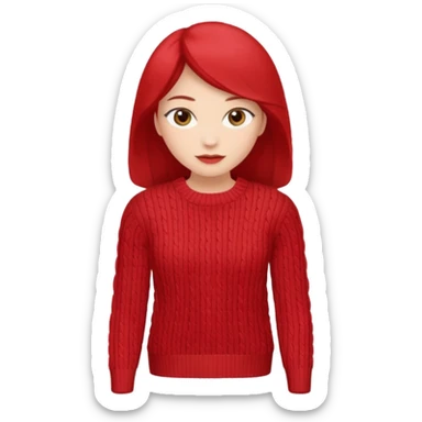 red women's knitwear sticker