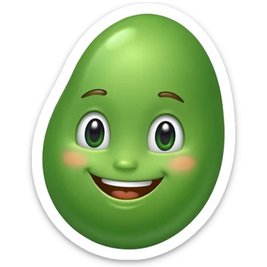 A happy little bean sticker