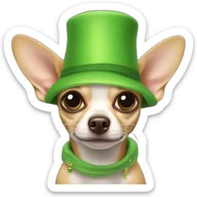 Chihuahua wearing a frog hat sticker