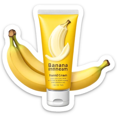 banana hand cream sticker