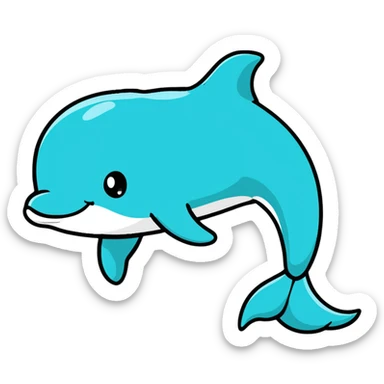 smiling dolphin sticker