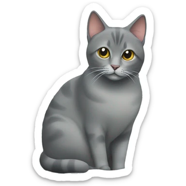 Grey norvegian cat near christmas tree sticker