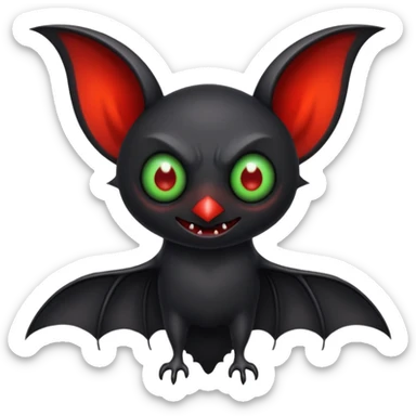 an all black bat-like creature. One cyclopian red eye in its face. no visible mouth or ears. has a long tale with a stinger that drips green poison sticker