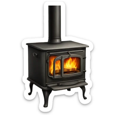 Vintage wood burning stove sticker