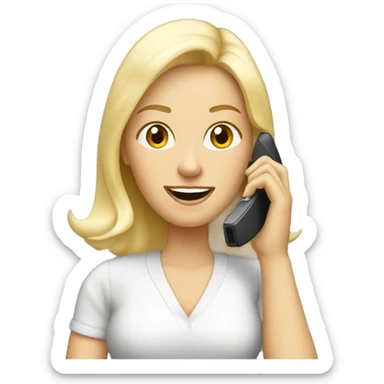 Blonde woman calling on cell phone sticker