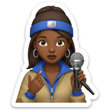 rapper woman with microphone sticker