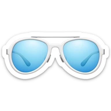 white skinny shaped sunglasses sticker