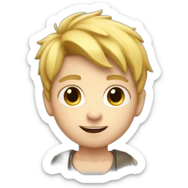 young boy, white skin, raising arms sticker