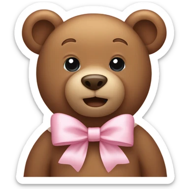 Light brown bear with light pink bows sticker