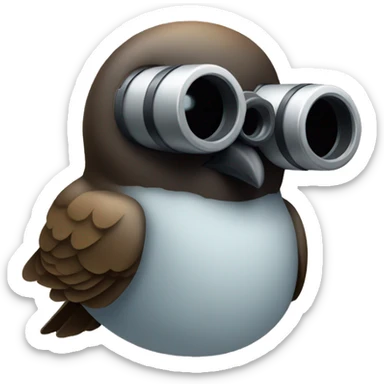 bird head with binoculars watching in the distance sticker