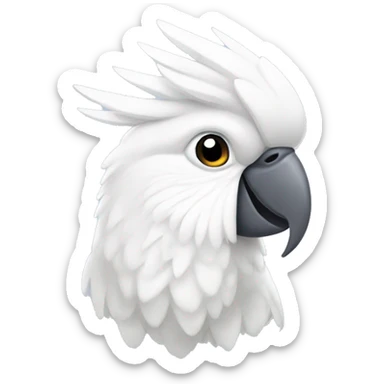 White cockatoo head with bow sticker