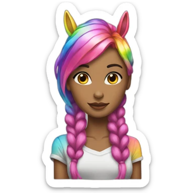 Posh-Girl-with-raibow-unicorn-hat sticker
