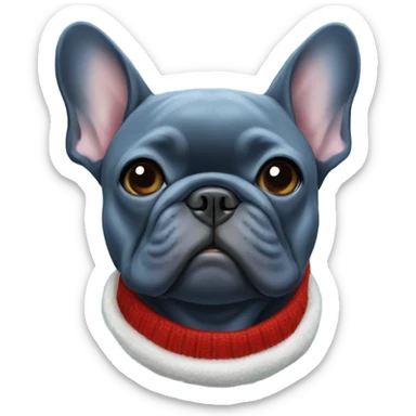 Blue French bulldog Christmas sweater  sticker