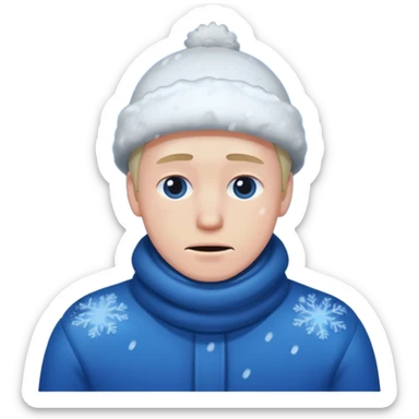 a man covered with snow sticker