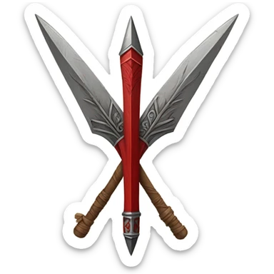 medieval red spear sticker