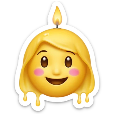 Emoji souriant Avec goutte de sueur qui souffle une bougie sticker