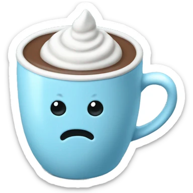 baby blue hot chocolate cup sticker