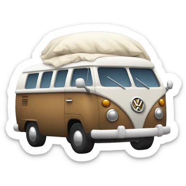 A person in bed dreaming of a vw bus sticker
