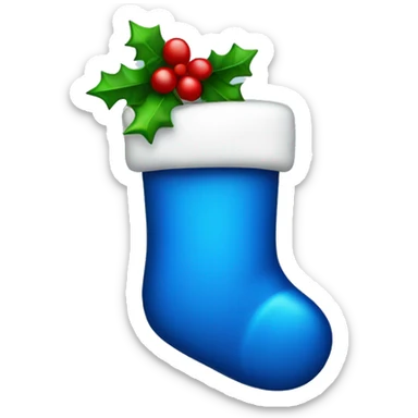 Blue Christmas stocking sticker