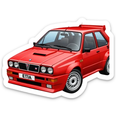 Please make an emoji of a Lancia delta hf integrale 8v fully stock make it as realistic as possible sticker