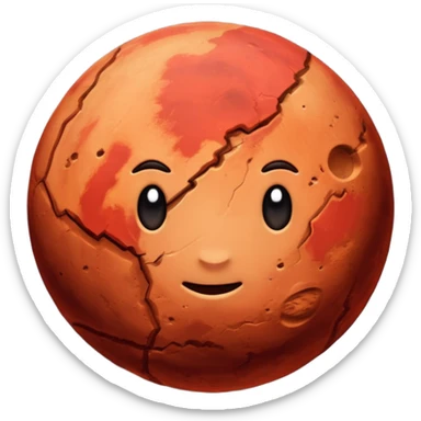 planet mars in space sticker