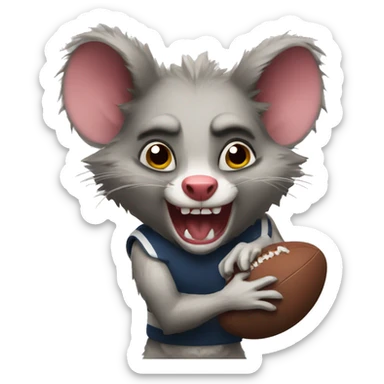 angry \possum playing rugby sticker