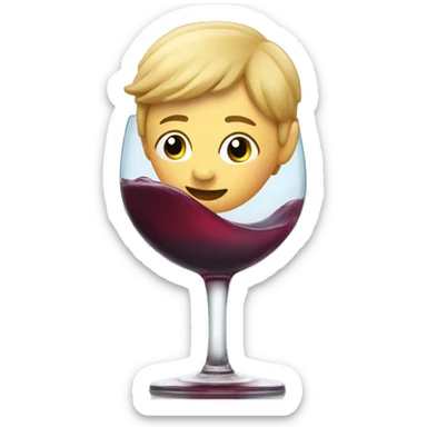a swimmer floating in a wine glass sticker