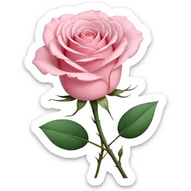 Pale pink single stem rose sticker
