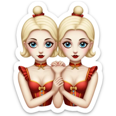 Vintage circus female siamese twins  sticker