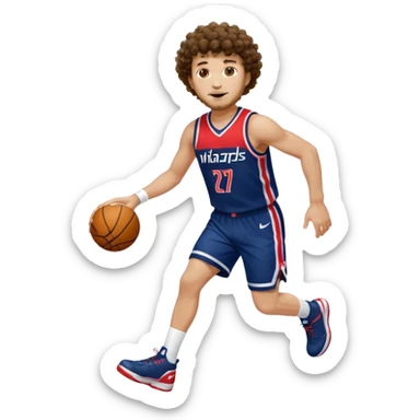 Curly hair short facial hair Washington Wizards Jersey white socks cover up the ankle legs and knees a right arm sleeve on your right arm sticker