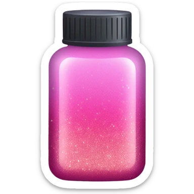 Pink ombre medication bottle with glitter  sticker